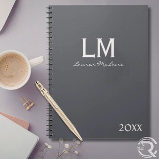 Slate Gray Sleek Corporate Attorney Custom Notebook