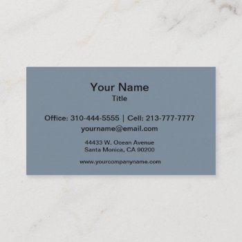 Slate Gray Solid Color Business Card by SimplyColor at Zazzle