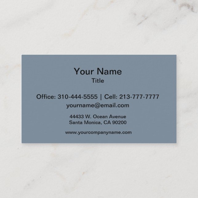 Slate Gray Solid Color Business Card (Back)