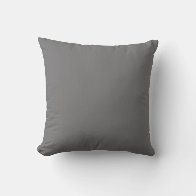 SLATE – Gray Solid Color   Throw Pillow (Front)