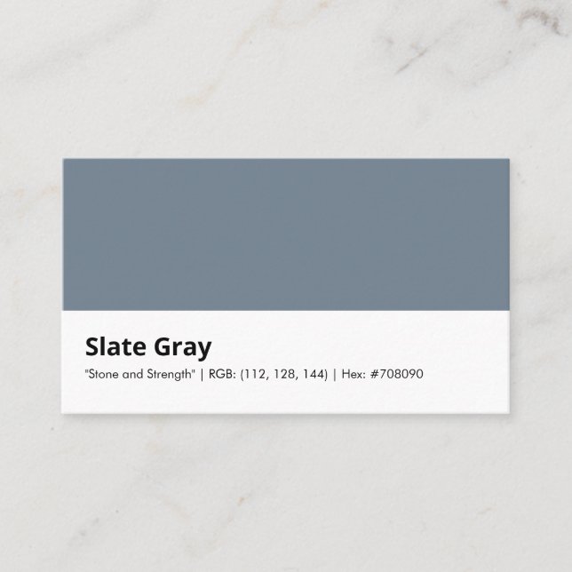 Slate Gray | "Stone and Strength" Business Card (Front)