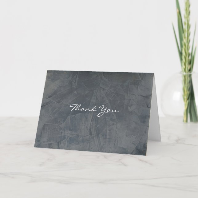 Slate Gray Stucco Thank You Card (Front)