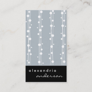 Slate Gray Stylish Dots and Straw Business Cards