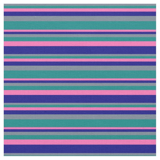 Slate Gray, Teal, Hot Pink, and Blue Pattern Fabric