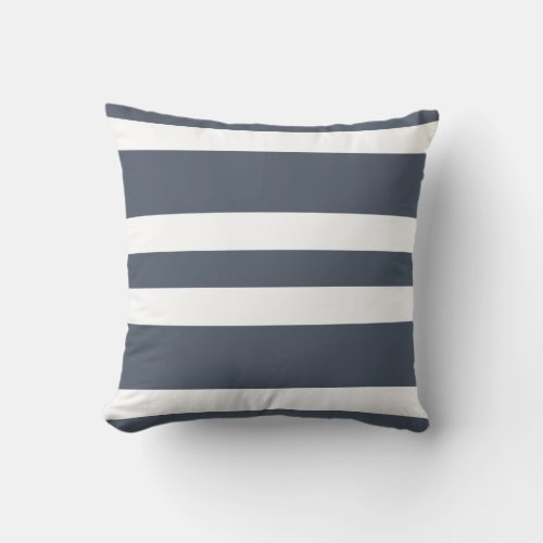 Slate Gray  White Stripe Couch Pillow Gift
