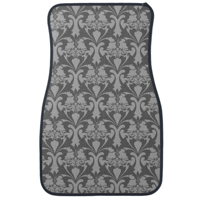 Slate Grey Damask Car Mat (Front)