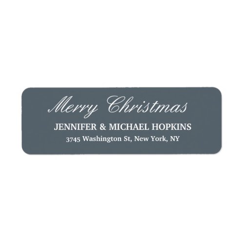 Slate Grey Merry Christmas Message Family Sheet Label
