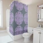 Slate Grey Shower Curtain Purple Mandala at Zazzle