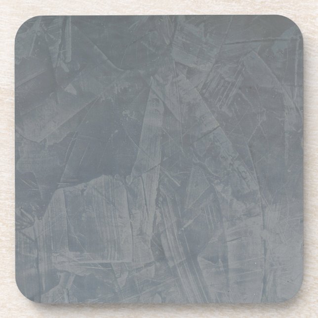 Slate Grey Venetian Plaster Beverage Coaster (Front)