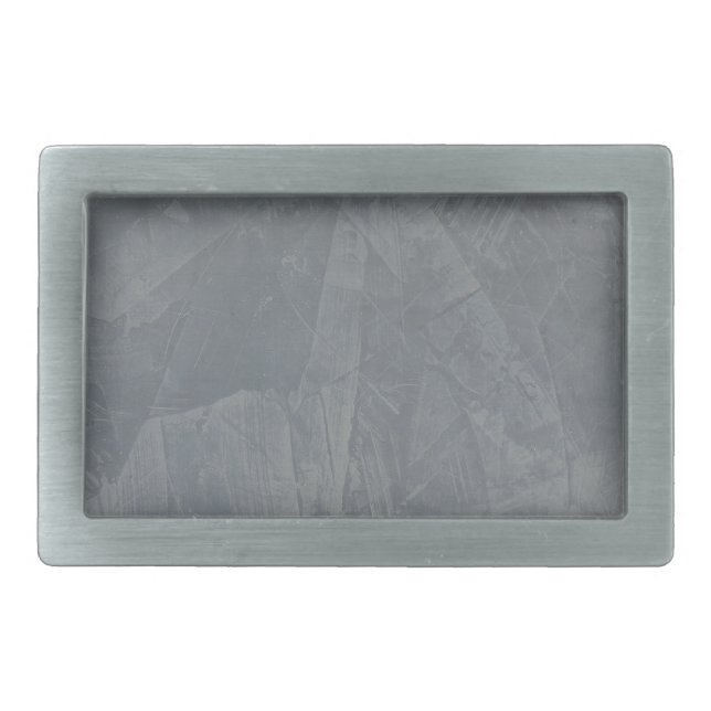 Slate Grey Venetian Plaster Rectangular Belt Buckle (Front)