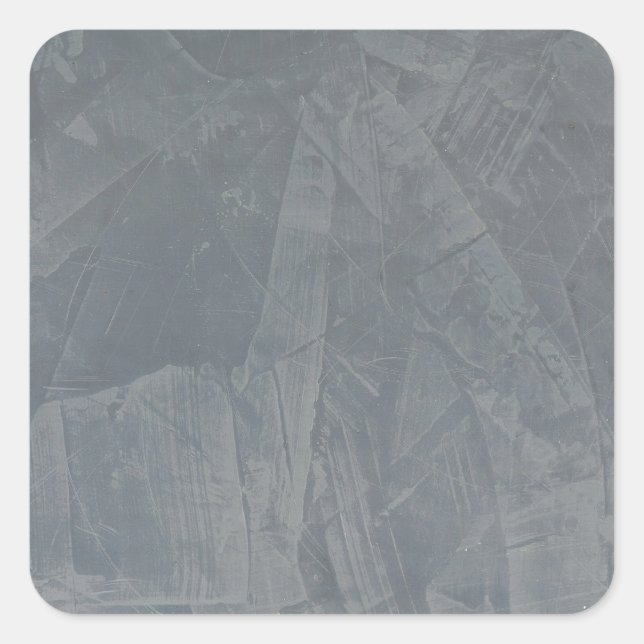 Slate Grey Venetian Plaster Square Sticker (Front)