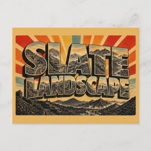 Slate Landscape of Northwest Wales Vintage Travel Postcard