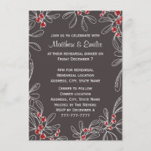Slate Modern Mistletoe Holiday Rehearsal Dinner
