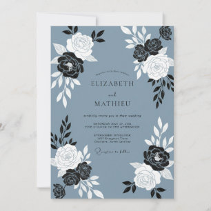 Slate Rose Wedding Invitation
