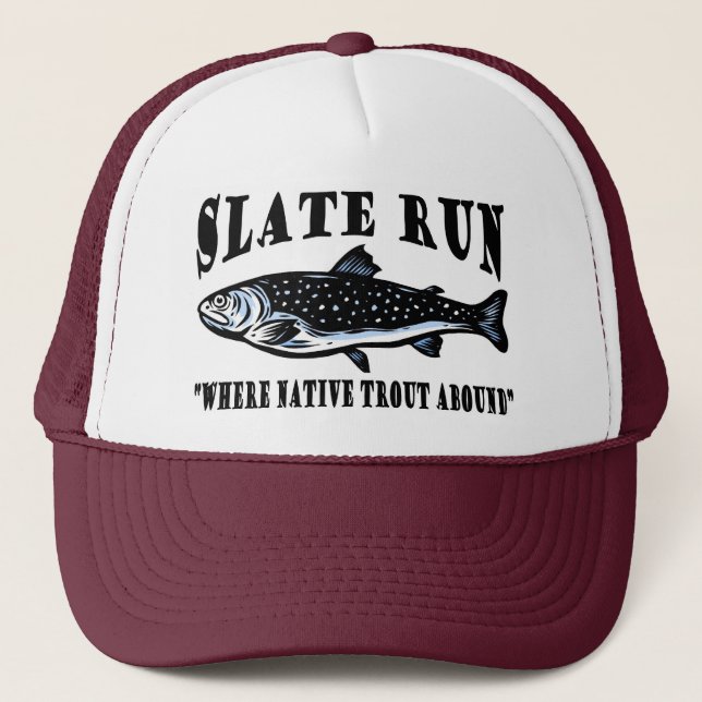 Slate Run Trout Fly Fishing Trucker Hat (Front)