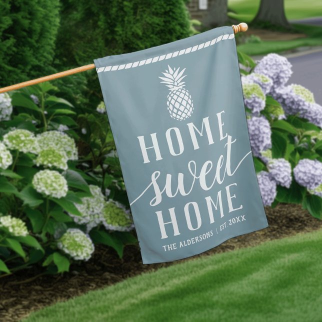 Slate | Rustic Home Sweet Home Pineapple House Flag (Creator Uploaded)
