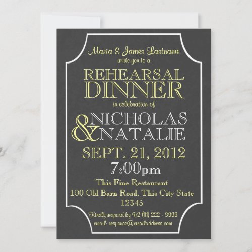Slate Sign Board Rehearsal Dinner Announcement