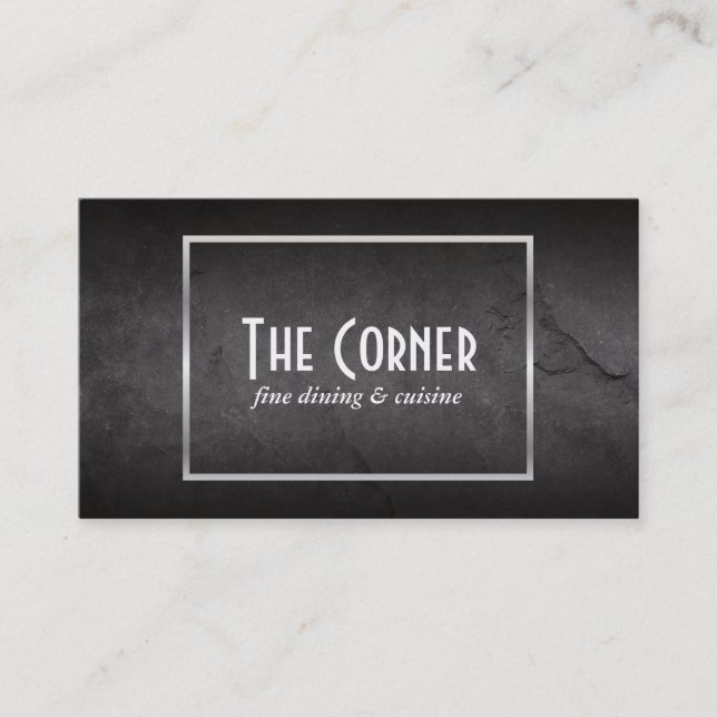 Slate | Silver Frame Business Card (Front)