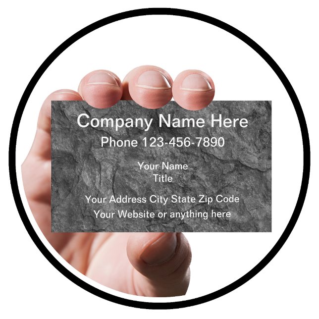 Slate Stone Look Construction Business Card (Creator Uploaded)