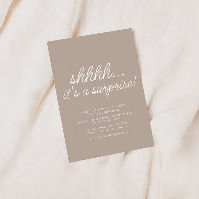 Slate Surprise Birthday Party Invitation (Creator Uploaded)