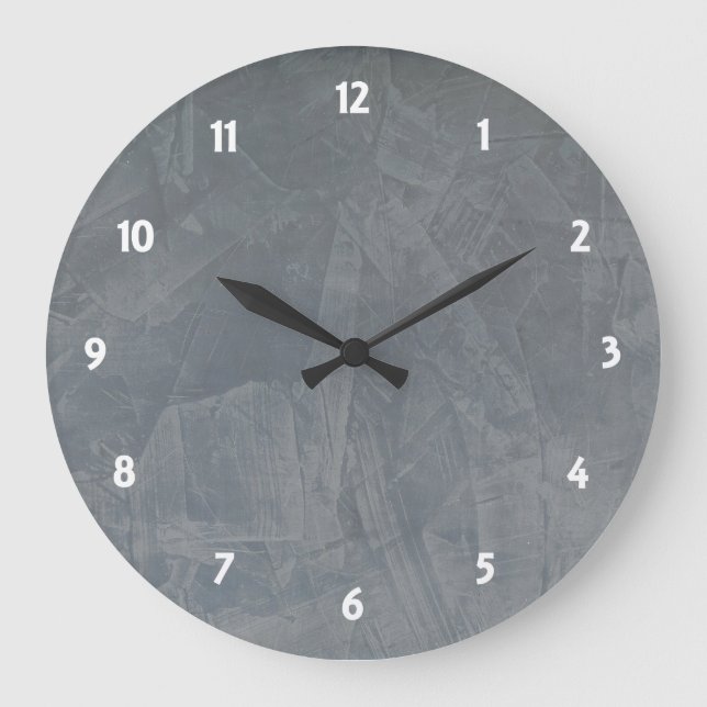 Slate Venetian Plaster Faux Finish Wall Clock (Front)