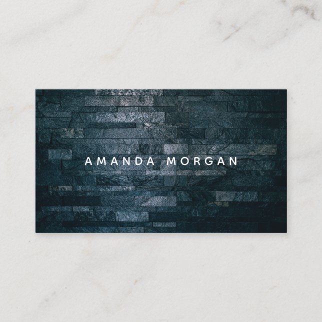Slate Wall, Modern Style Business Card (Front)