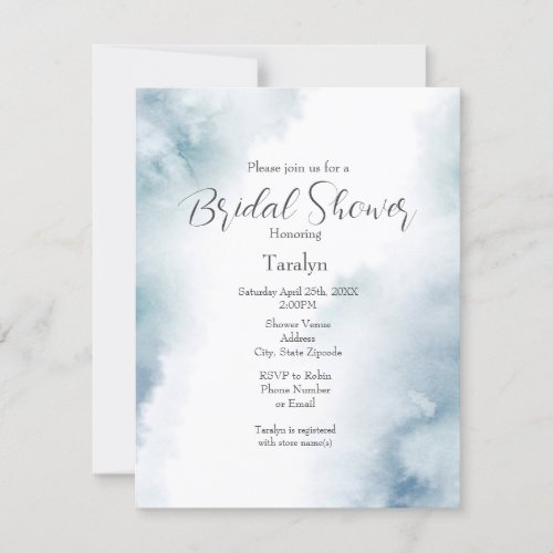 Slate Watercolor Abstract Frame Invitation