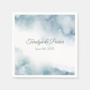 Slate Watercolor Abstract Frame Napkins