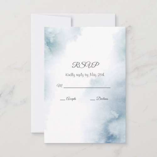 Slate Watercolor Abstract Frame RSVP Card