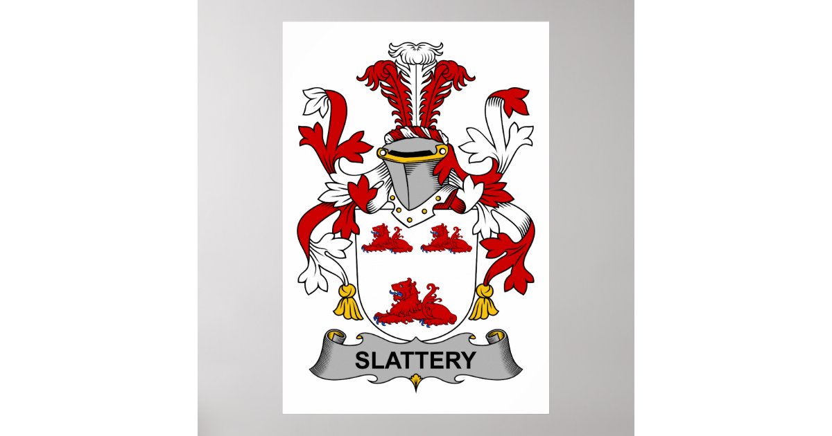Slattery Family Crest Poster Zazzle