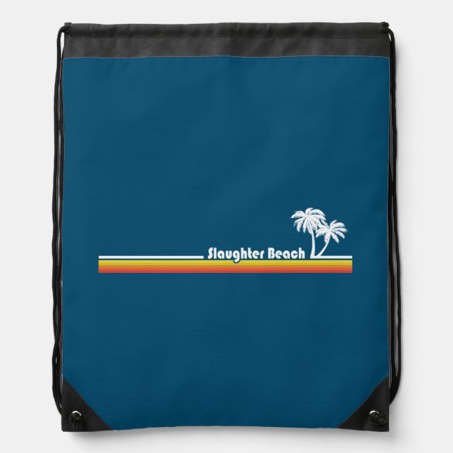 Slaughter Beach Delaware Drawstring Bag (Front)