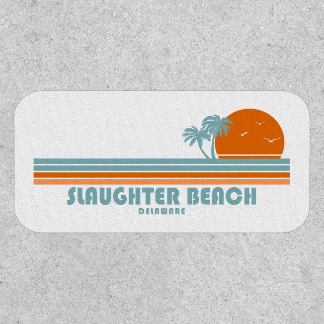 Slaughter Beach Delaware Sun Palm Trees Patch (Front)