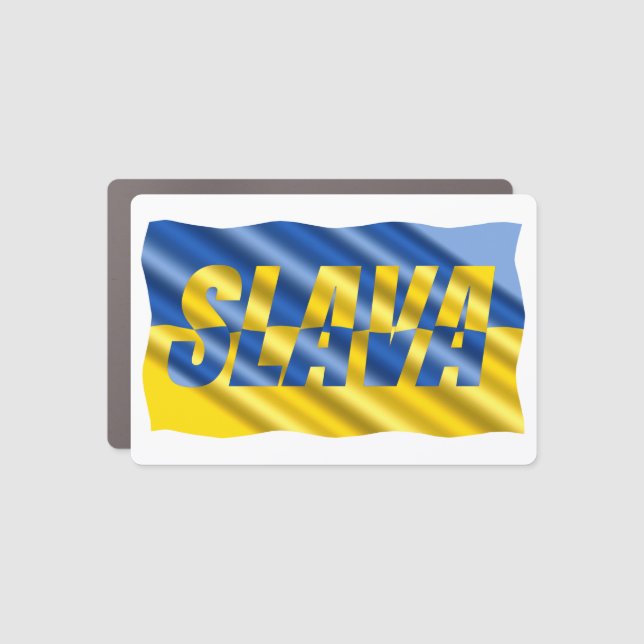 Slava Ukraine Slava Ukraini Glory to Ukraine Peace Car Magnet (Front)