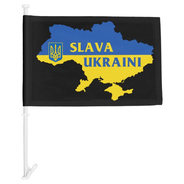 Slava Ukraini слава україні Ukrainian flag map (Front)