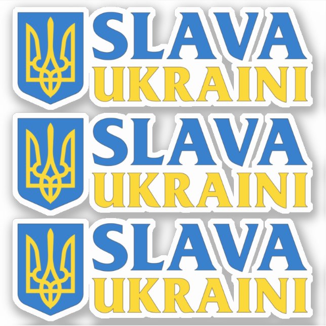 Slava Ukraini слава україні Ukrainian flag Sticker (Front)