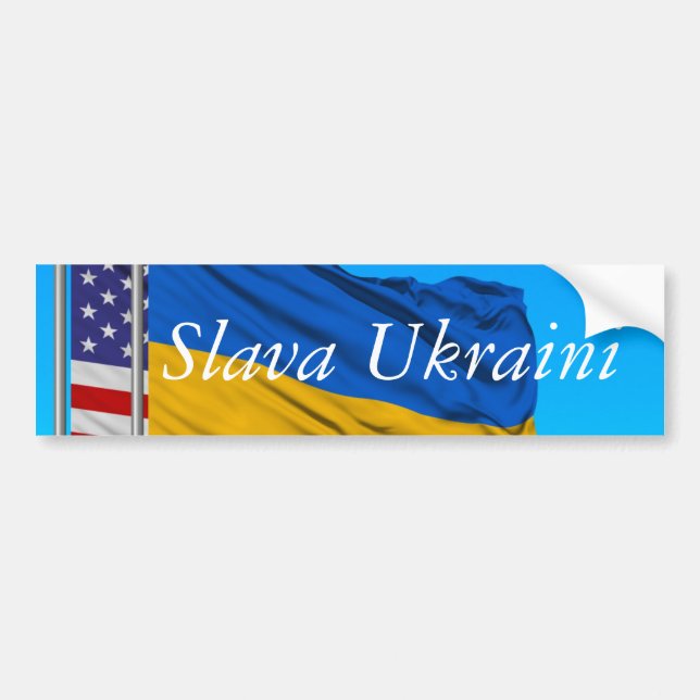 Slava Ukraini CLASSIC ROUND STICKER (Front)