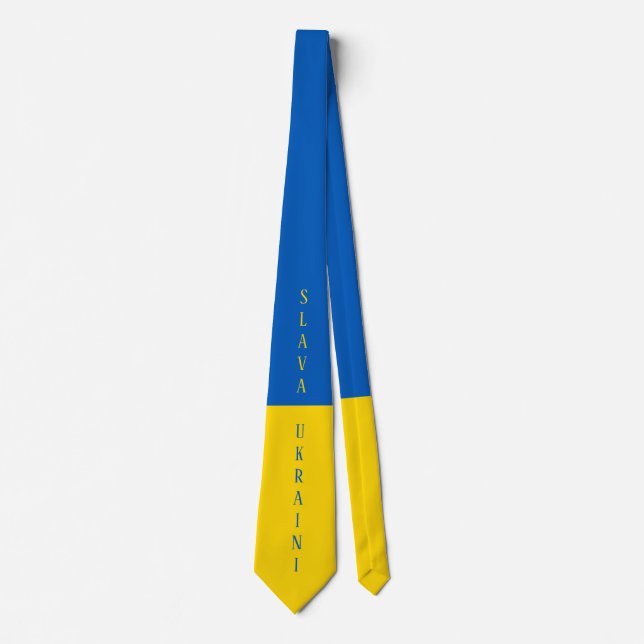 Slava Ukraini Glory to Ukraine flag Neck Tie (Front)