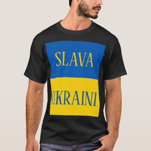 Slava Ukraini Glory to Ukraine flag T_Shirt