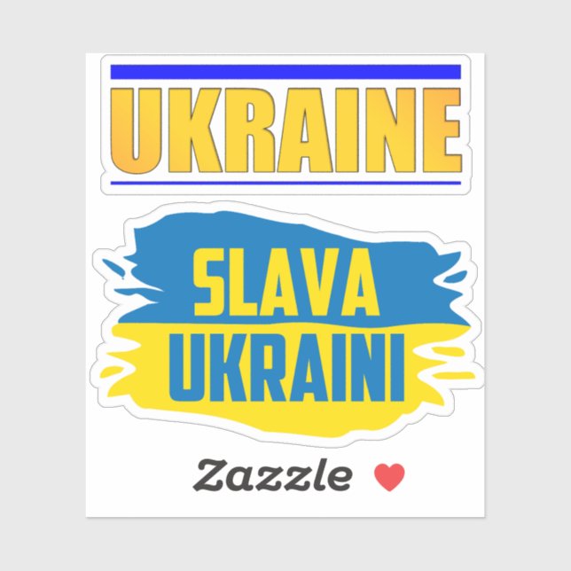 Slava Ukraini, Glory to Ukraine Sticker (Sheet)