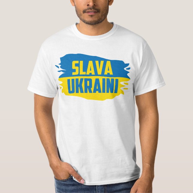 Slava Ukraini, Glory to Ukraine T-Shirt (Front)