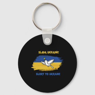 Slava Ukraini Glory To Ukraine Ukrainian Flag Peac Keychain
