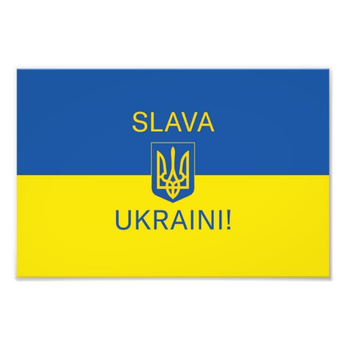 Slava Ukraini glory Ukraine war peace symbol patri Photo Print