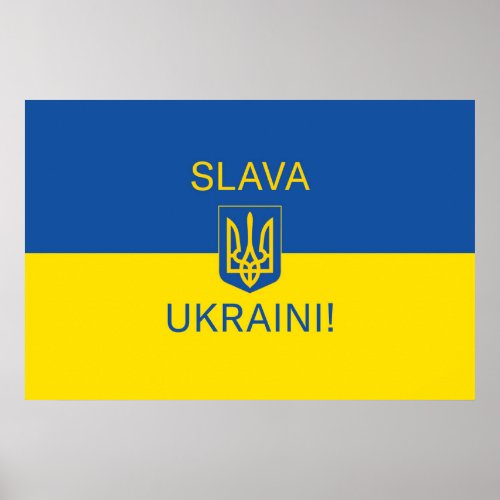 Slava Ukraini glory Ukraine war peace symbol patri Poster