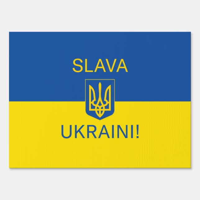 Slava Ukraini glory Ukraine war peace symbol patri Sign (Back)