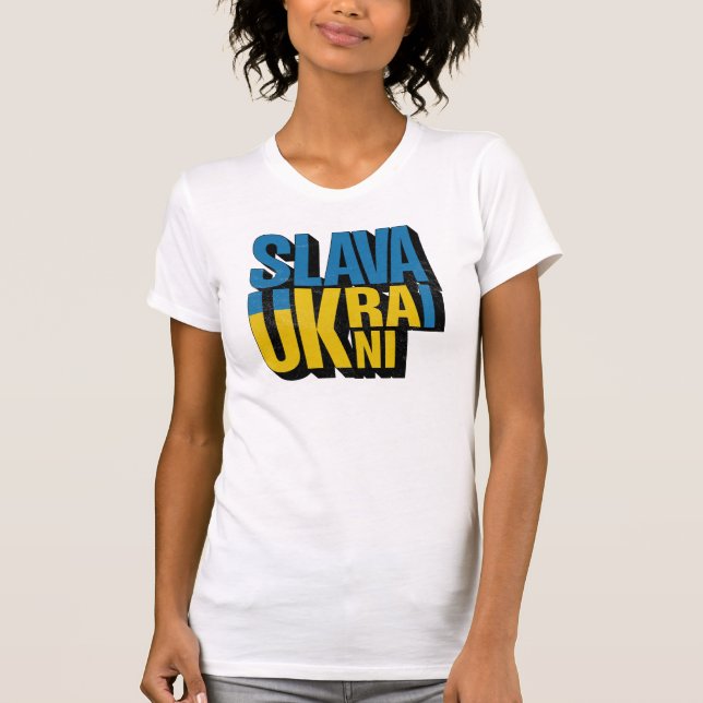 Slava Ukraini Graphic, Ukrainian Pride Design T-Shirt (Front)