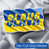 Slava Ukraini Peace Anti War No War Ukrainian Flag Sticker