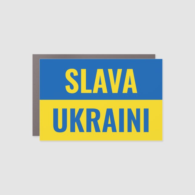 Slava Ukraini slava ukraina Ukraine flag Car Magnet (Front)