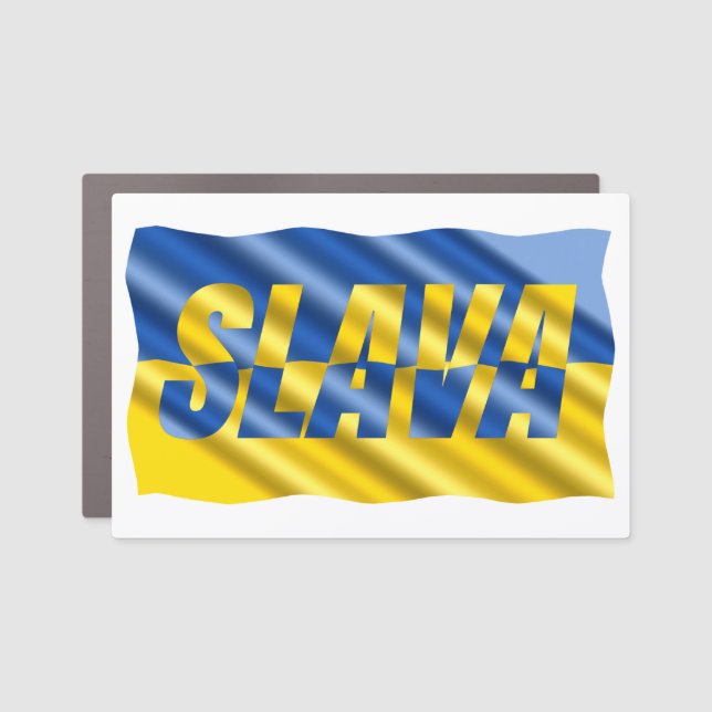 Slava Ukraini Slava Ukraine Ukrainian Flag Peace Car Magnet (Front)