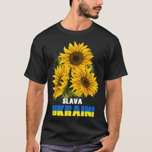 Slava Ukraini Sunflower Ukraine  T_Shirt