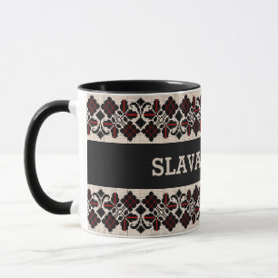 Slava Ukraini traditional vushuvanka folk art. Mug